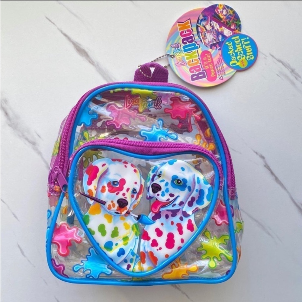 VTG Lisa Frank Spotty & Dotty clear mini backpack
